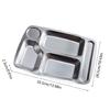 Lightweight 304Stainless Steel Plate Rectangular Divided Plate Dinner Tray