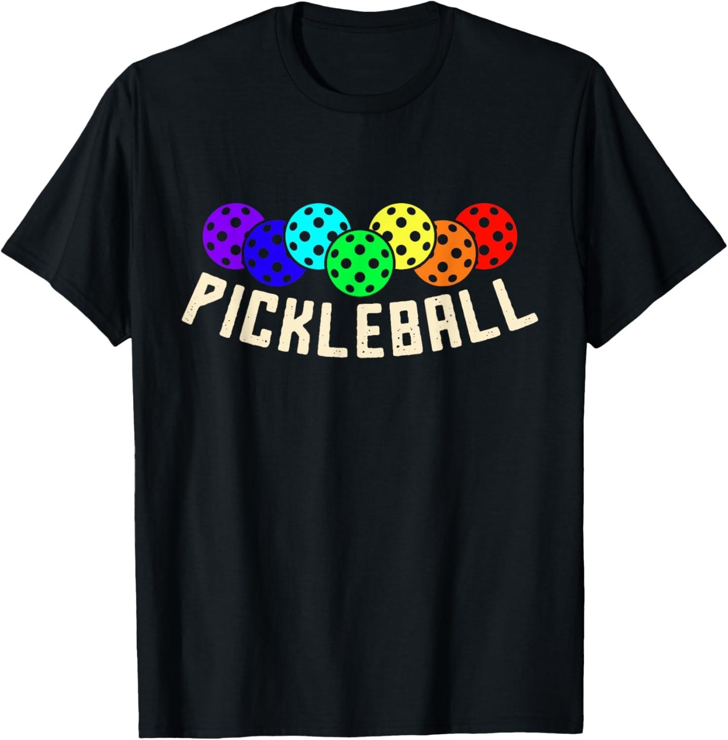 Rainbow Colored Pickleball Player Coach Novelty T-Shirt S разноцветный