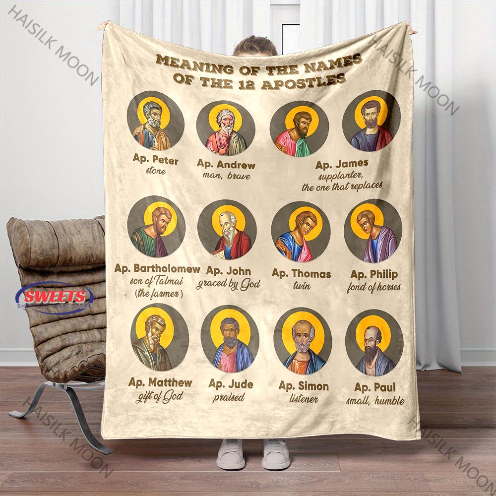 Jesus and The Twelve Apostles Throw Blanket - Cozy Flannel Soft Plush Warm Lightweight Bedding - Warm Gift for Women, Men, Girls