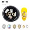 6Pcs/Box Nail Art Irregular Alloy Jewelry DIY Nail Decoration Charms Rhinestone Bow 24 Type Diamond Mixed Design Nails Accessory