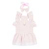 Cat Princess Dress Flutter Sleeve Cute Comfortable Cotton Elegant Dog Dress for Spring Summer Pink and White Plaid M