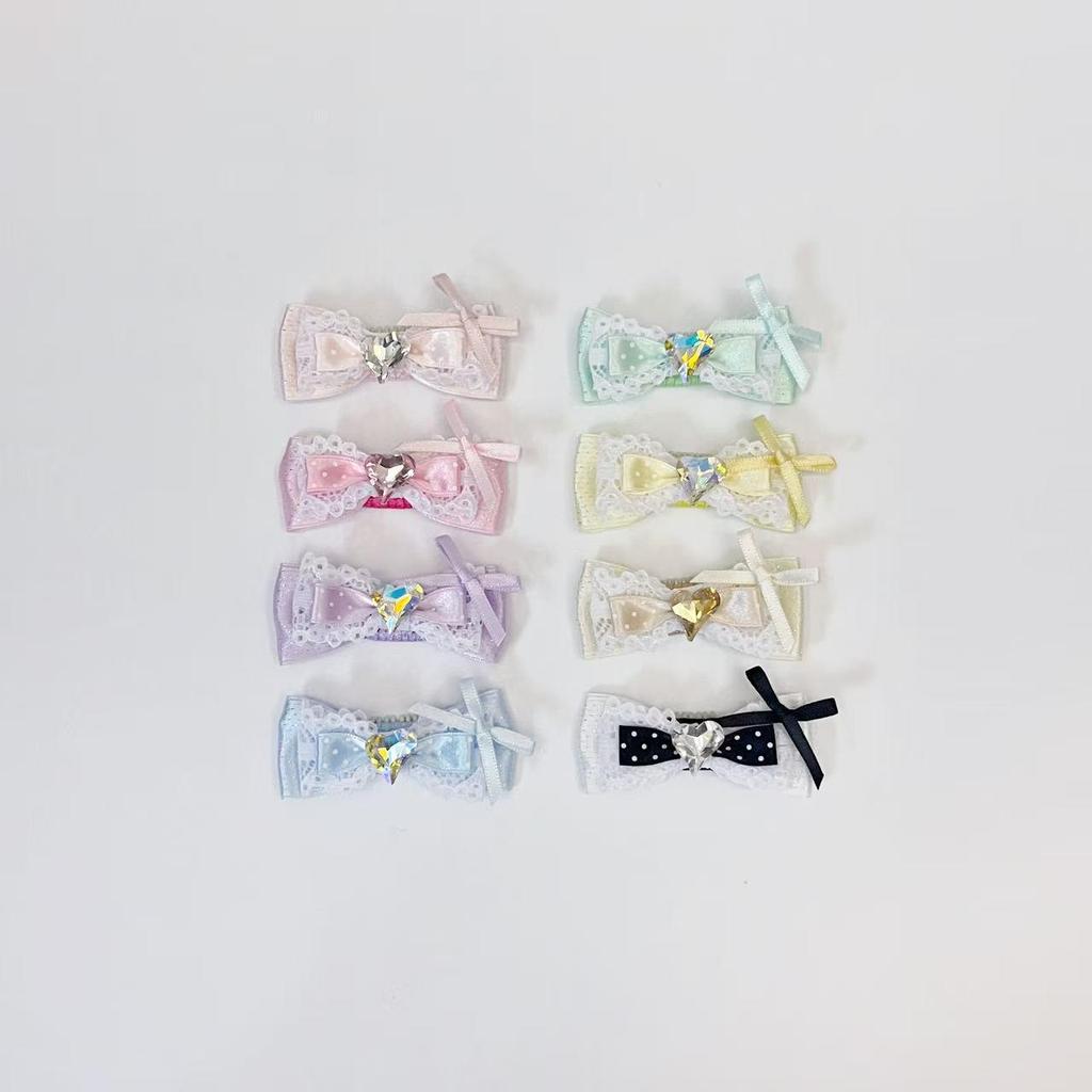 Colorful Polka Dot Teddy BB Clip Bow Knot for Cat and Dog Hair