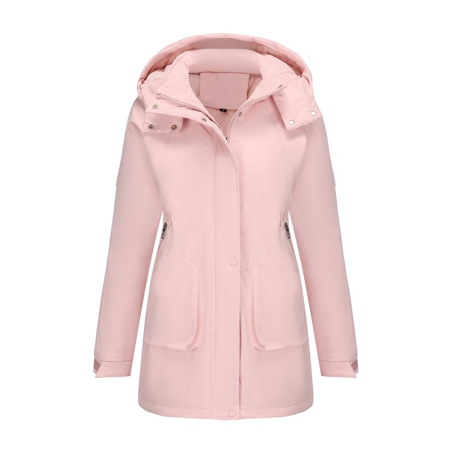 Winter Abnehmbare Winddichte Warme Wanderjacke Damen Lässiger Wasserdichter Shell-Mantel Baumwolljacke