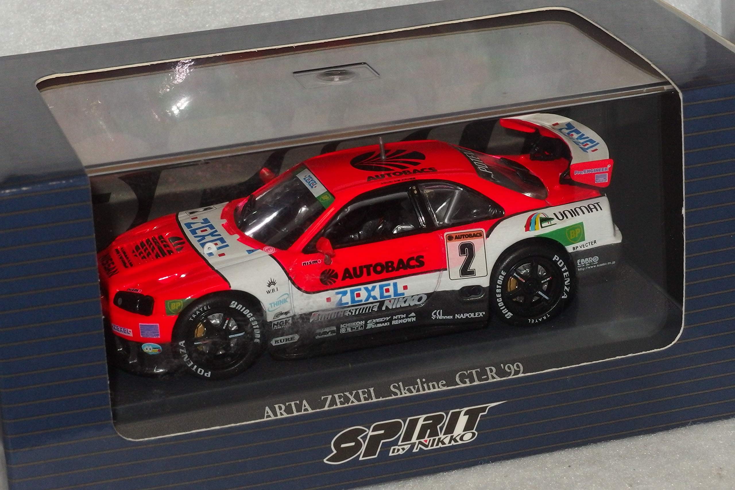 Spirit by Nikko ARTA ZEXEL Skyline Krumm Zexel Skyline Aguri Suzuki Michael Krumm GT43952 1/43 GT-R 99 #2 A. Suzuki/M.