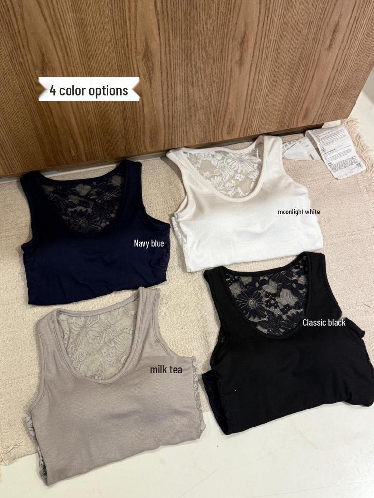 Spitzenrücken-Camisole mit eingebautem BH für Damen