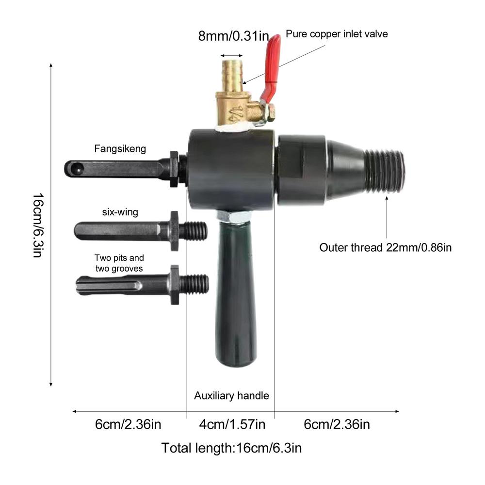 Electric Drill Turn Water Drill Tool Electric Drill Twist Water Drill Tool Electric Hammer Adapter for Home Repair Decoration