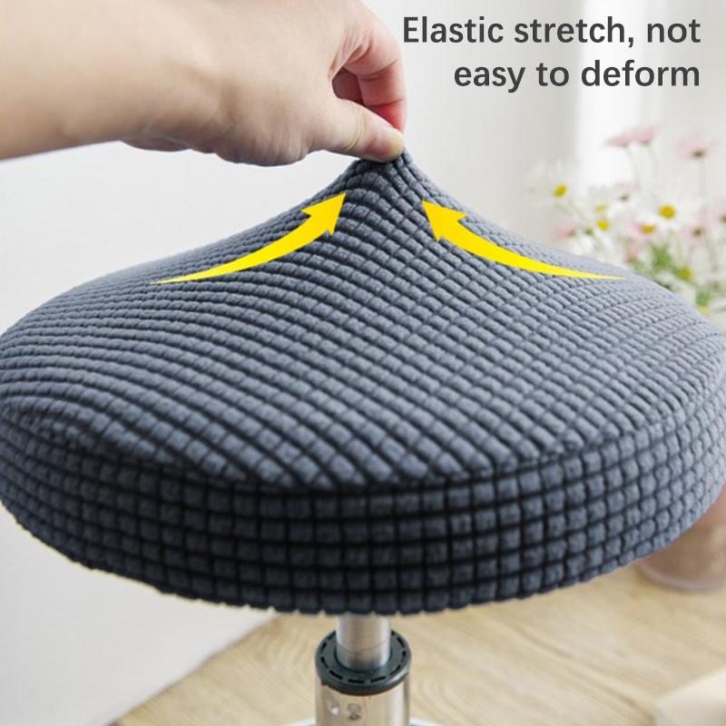 Round Stool Seat Cover Polar Fleece Elastic Bar Stool Cover Anti-Dirty Barstool Slipcover Home Dining Chair Cover Protector