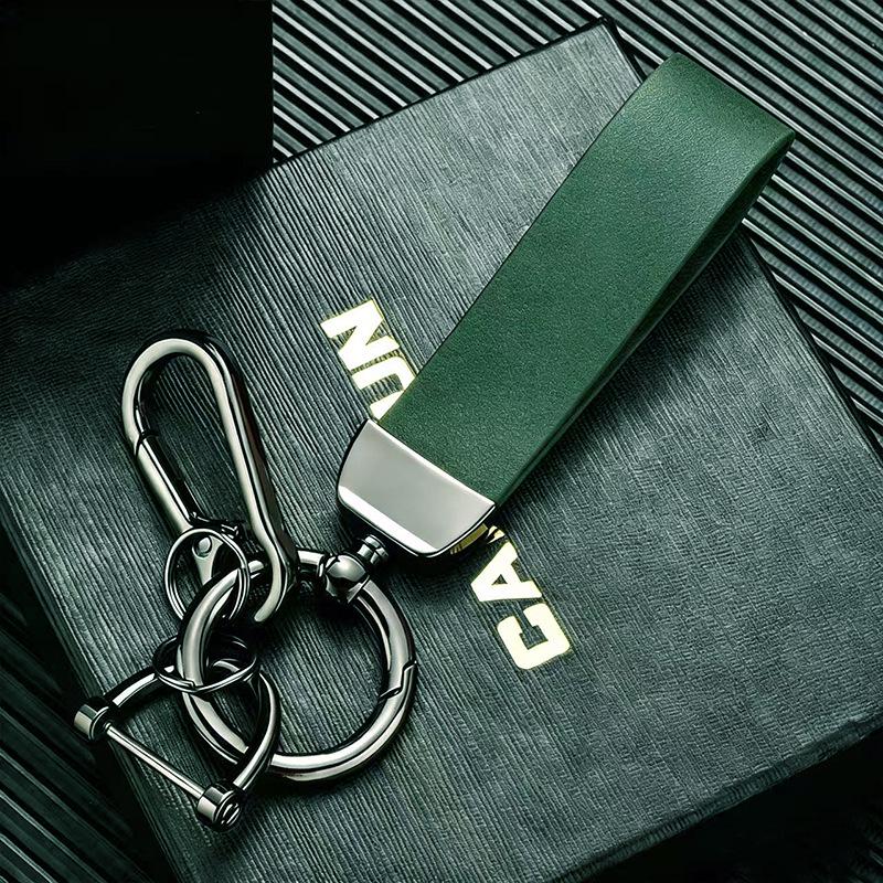 Men's Luxury Leather & Metal Keyring Gift