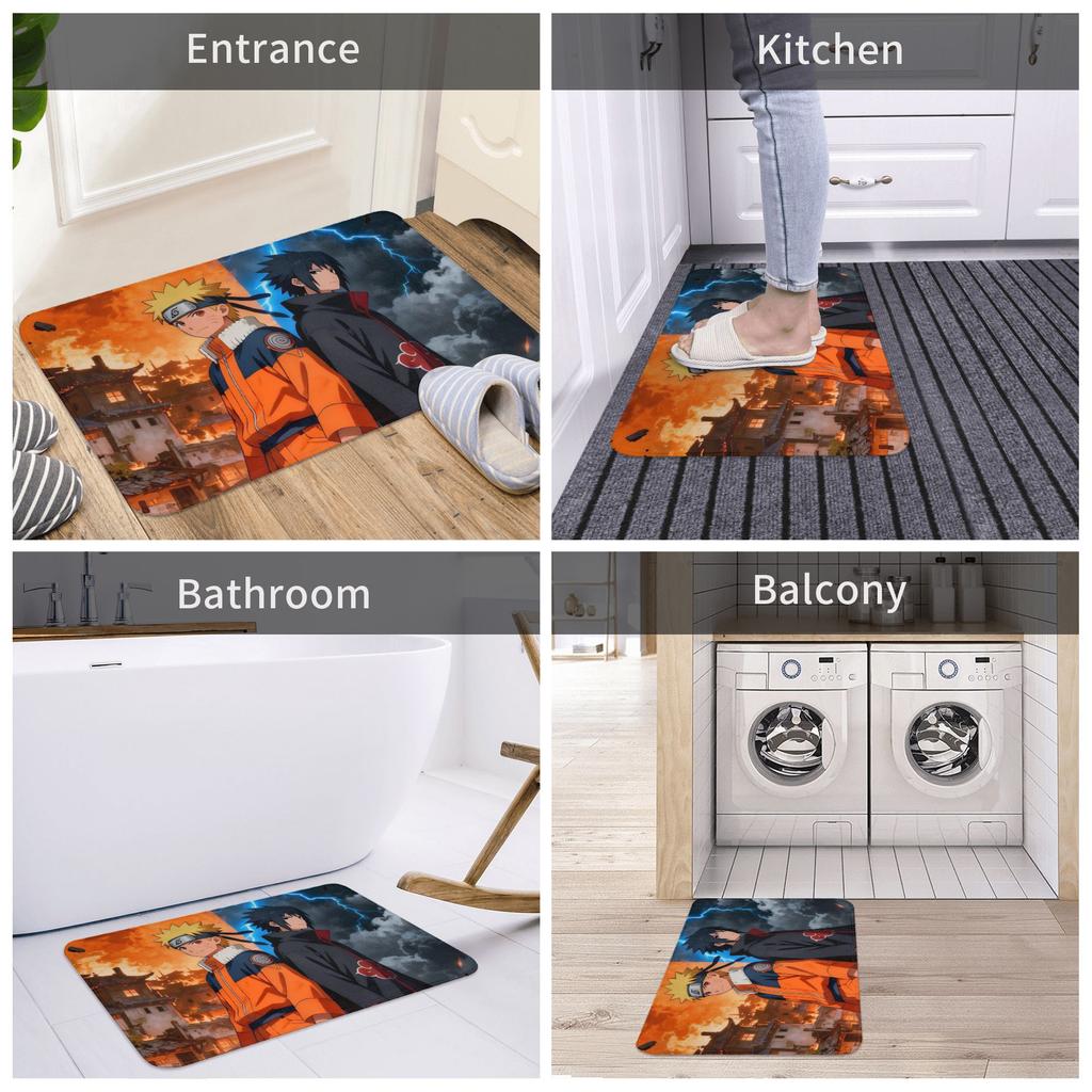 Anime Narutos Uzumaki Itachi Door Floor Bathroom Kitchen Mat Anti-Slip Indoor  Doormat Living Room Entrance Carpet Rug
