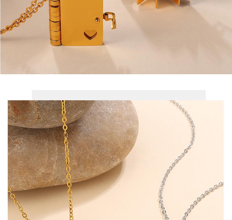 18K Gold-Plated Stainless Steel Envelope Necklace - Elegant and Durable Fashion Jewelry