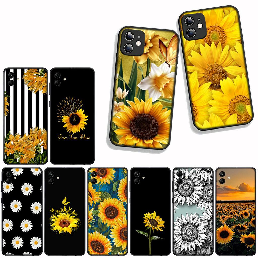 For Samsung Galaxy A55 A54 A25 A36 A17 A26 A35 A33 A34 A14 A37 S8 S9 S20 S21 FE S10 Plus Phone Case Sunflower Flower Yellow