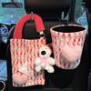 Hanging Car Mounted Garbage Bin Love Pattern Auto Seat Back Storage Bag  Car Interior Accessories