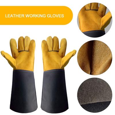 Non-Slip Cowhide Welding Gloves Fire Protection Welder Work Gloves  Safety Protection