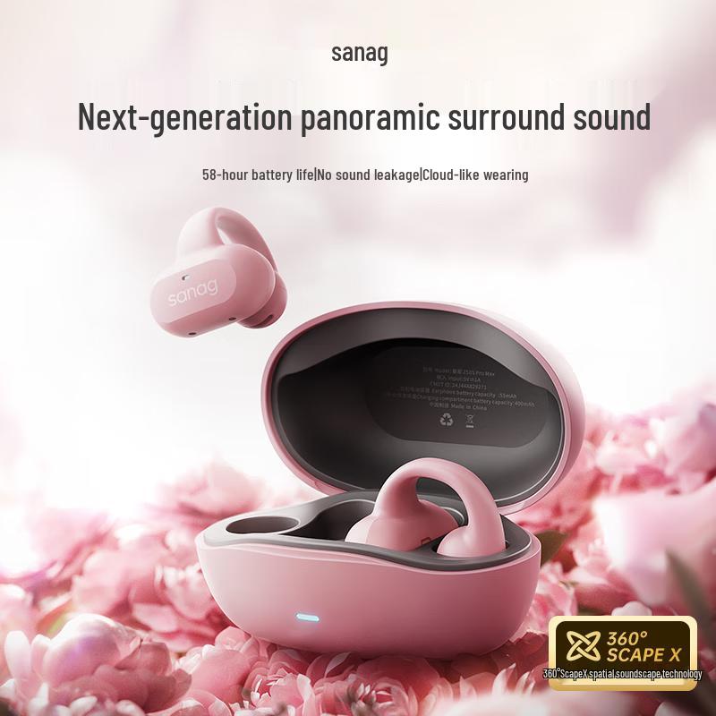 SANAG Z50 Pro Max Open-Ear Clip-On Bone Conduction Bluetooth Headphones