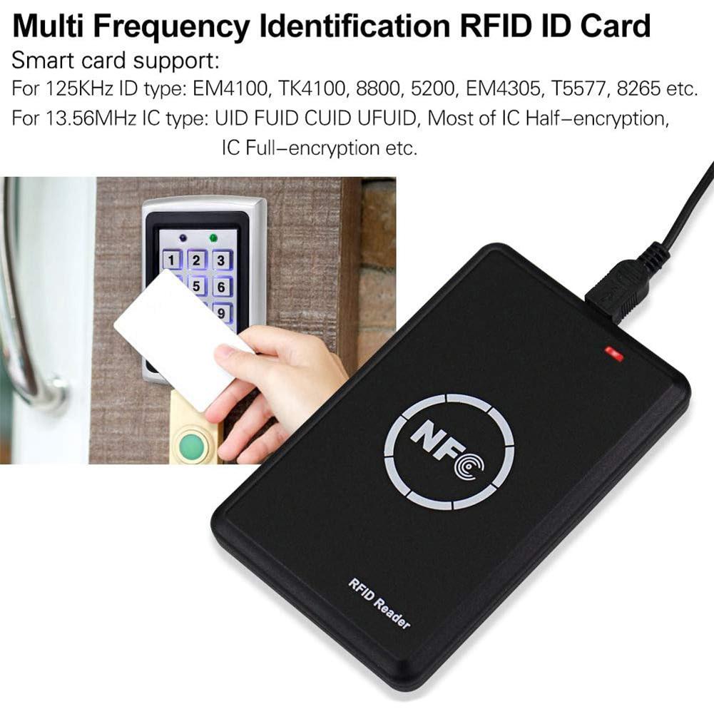 RFID 125KHZ Reader RFID Reader Writer 13.56MHz/125KHz/250KHz 125KHz Card Duplicator Free Software Door Access Control System