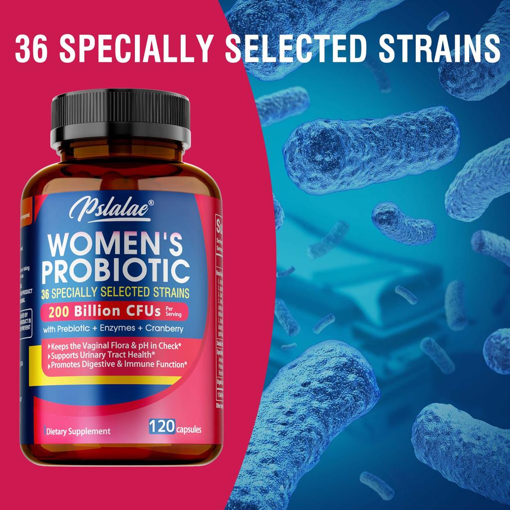 Pslalae - Probiotic Capsules - Women's Health - Urinary tract health, and support for digestive and immune system health.