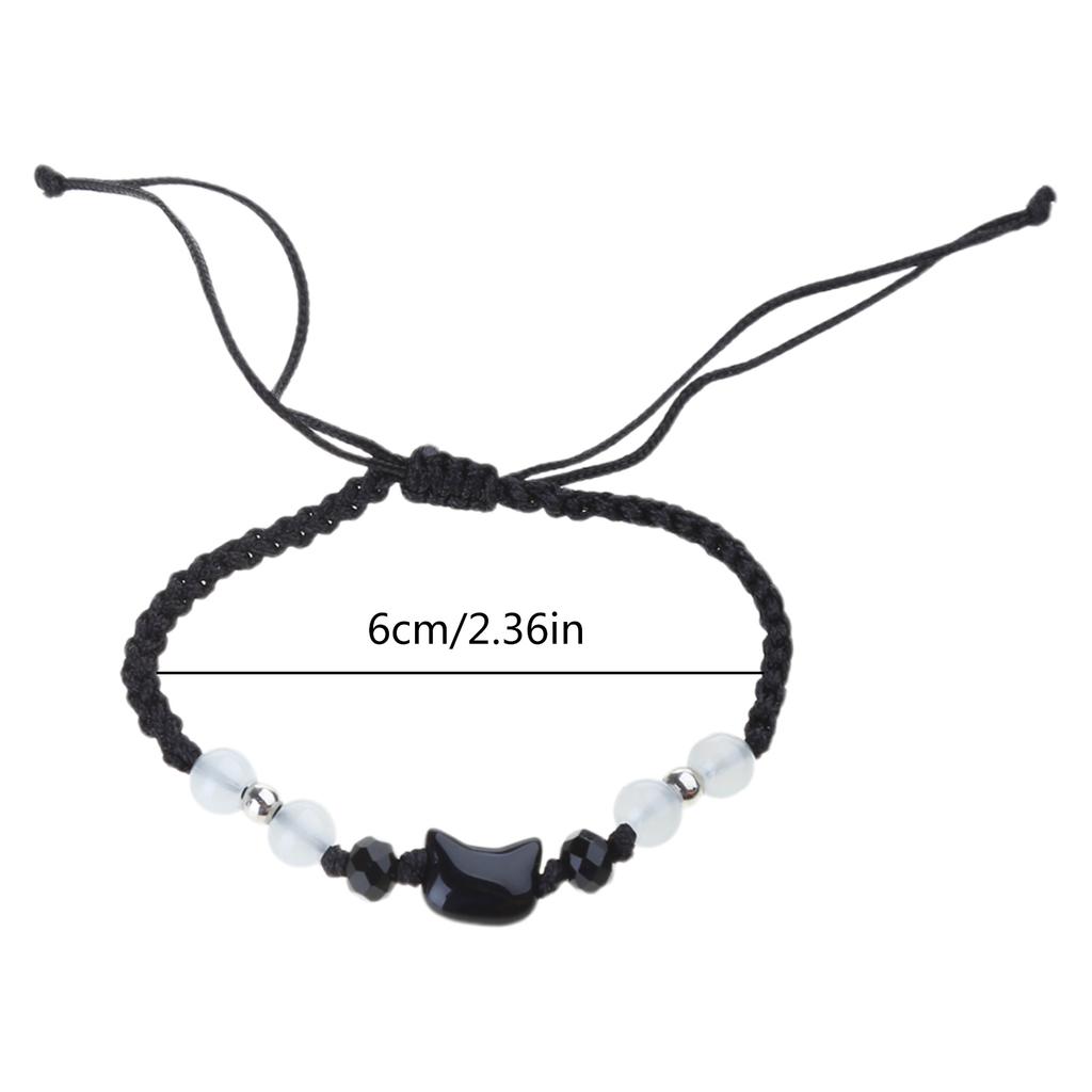 Set of 2 Cat Pendant Handchain Handcrafted Matching Bracelets with Shell Embellishments Handwoven Couples Wristchain