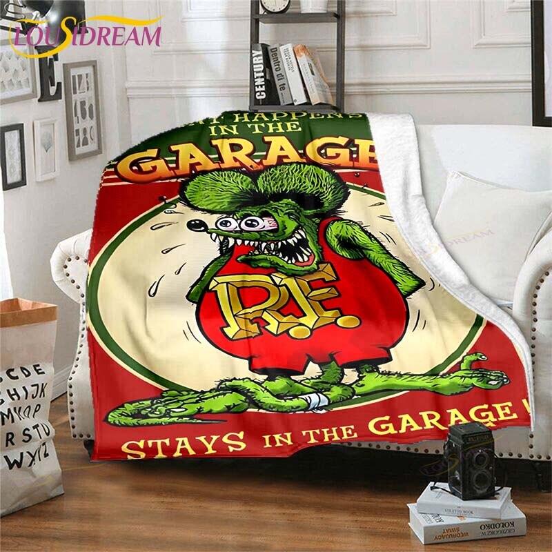 Rat Fink Blanket Throw Blanket Couch Quilt Cover Travel Bedding Throw Blanket Flannel Blanket Bedspread Blankets for Beds