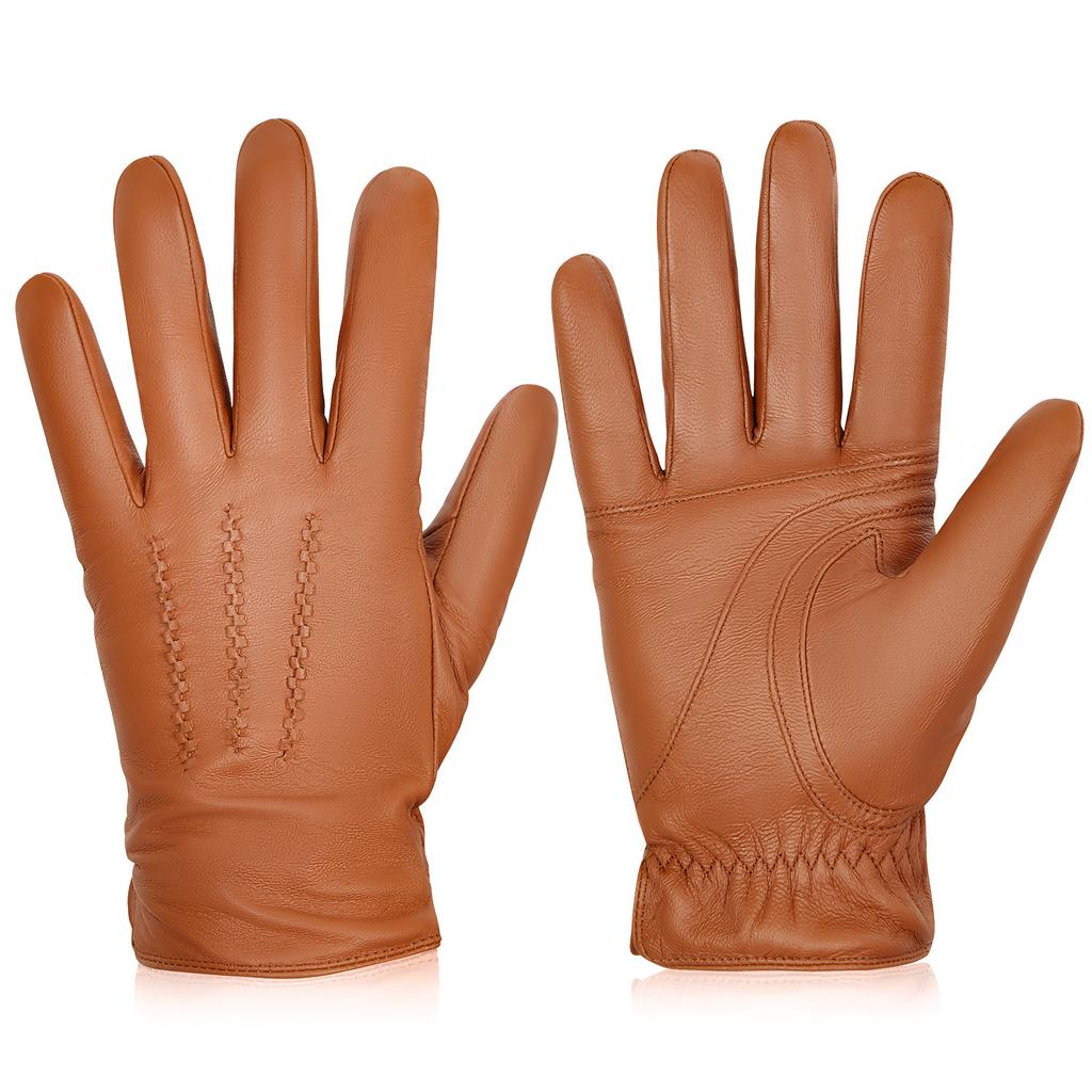 Gants en Cuir Véritable Peau de Mouton Hommes Femmes Hiver Chaud Doublure Cachemire Écran Tactile Gants de Sport pour Course à Pied Vélo Ski Conduite