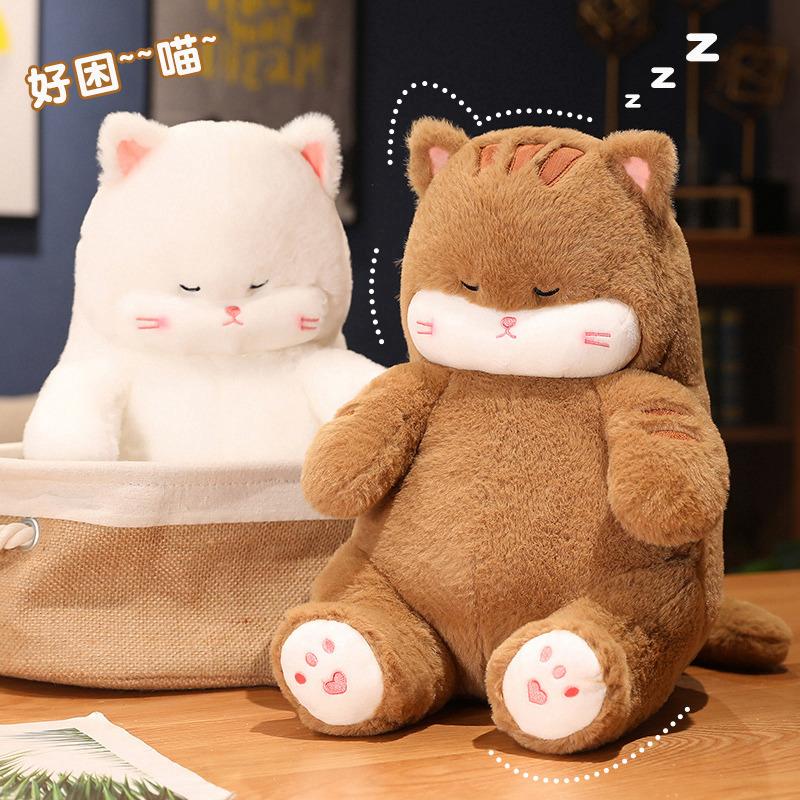 Cute White Cat Plush Toy Stuffed Cat Soft Doll Toys Christmas Birthday Gift