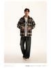 Giacca Camicia a Maniche Lunghe Plaid in Flanella di Agnello Unisex Autunno-Inverno - Fresca Vestibilità Larga Giapponese