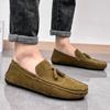 Herren-Mokassins, Pennyloafer, Autofahrerschuhe, bequeme flache Schuhe aus Leder, lässige Slipper in Übergröße, farbige Schuhe für Männer