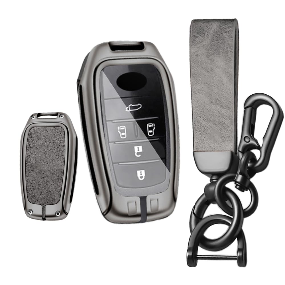 Toyota Smart Key Key Compatible with New Toyota Noah and Vellfire Crazy Horse Gray Keychain, Case, Protection, Voxy, (90 Series), Alphard, (30