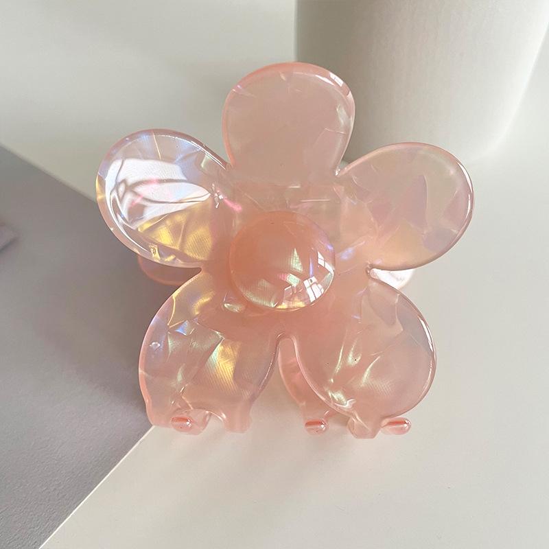 Elegant French-Style Acetate Flower Claw Clip for Women - 2024 High-End Shark Clip