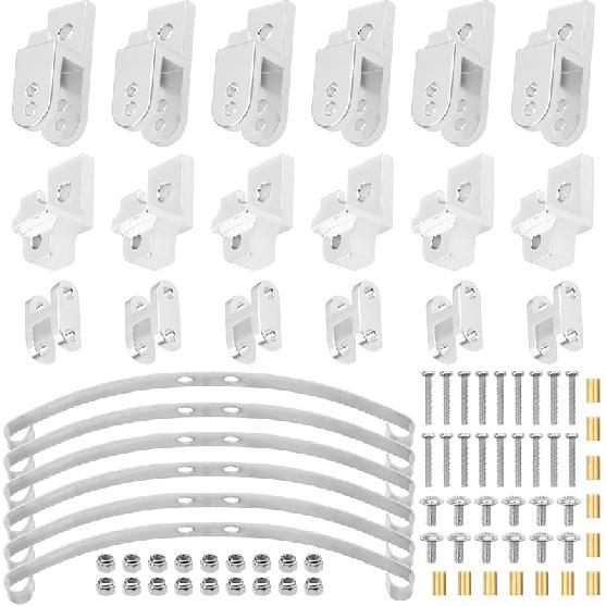 ShareGoo Hard Leaf Spring Suspension Steel Bar Kit Compatible with WPL B1 B14 B16 B24 C14 C24 B16 4x4 6x6 1/16 RC Car (Silver 4WD)