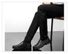 Men's Round Toe Cowhide Loafers - Slip-On, Thick Sole, Breathable, Low Heel Casual Shoes