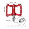 X AUTOHAUX Aluminum Alloy Rear Foot Flat Universal Compatible with 1 Pair Pegs, Pedals, Footrests, Replacement, Red, 9/16" Axles, BMX, MTB, Bikes,