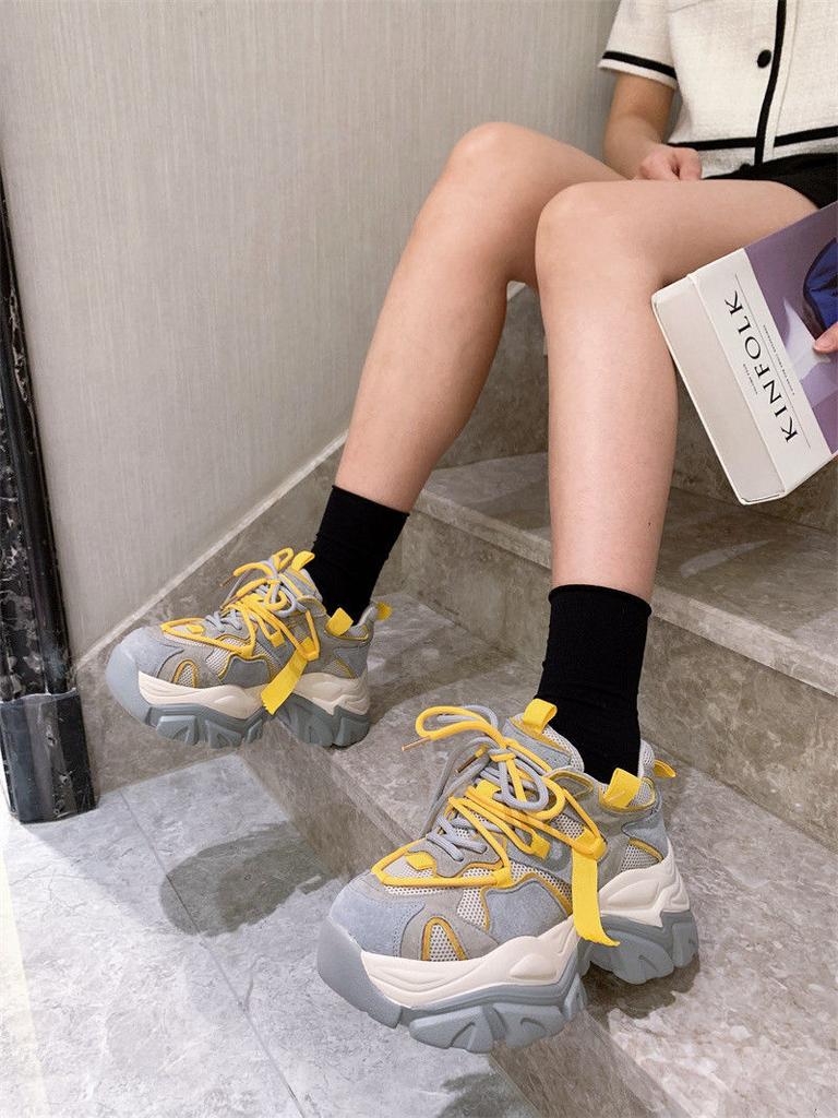 Tyk Såle Havnevind Økende Sko Damemodell 2025 Ny Vår og Høst Nett Rød Alt Student Fritidssneaker