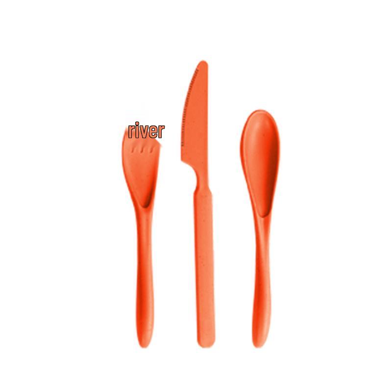 Wheat Straw Travel Cutlery Set: Knife, Fork, Spoon with Storage Box
