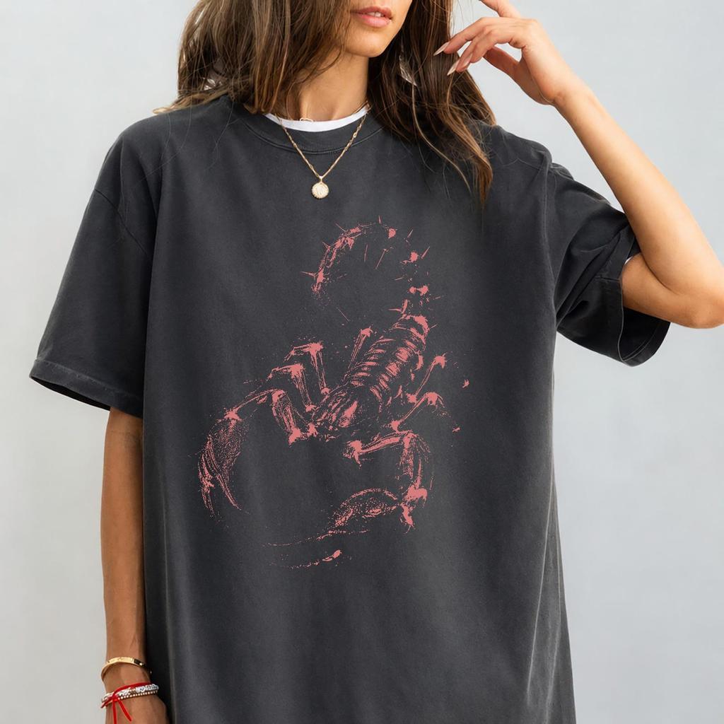 Vintage Scorpion Shirt, Tattoo Graphic Tee, Y2K Grunge Goth Shirt, Retro Faded Scorpion Art, Alternative Streetwear Gift For Men Women