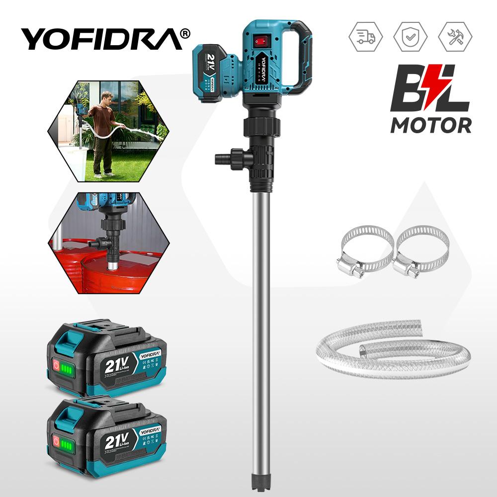 Yofidra Bomba de Água Brushless de 3 Engrenagens 80–150 L/min Bomba Elétrica Sem Fio para Transferência de Óleo Jardim Barco Piscina Para Bateria Makita 21V Pino
