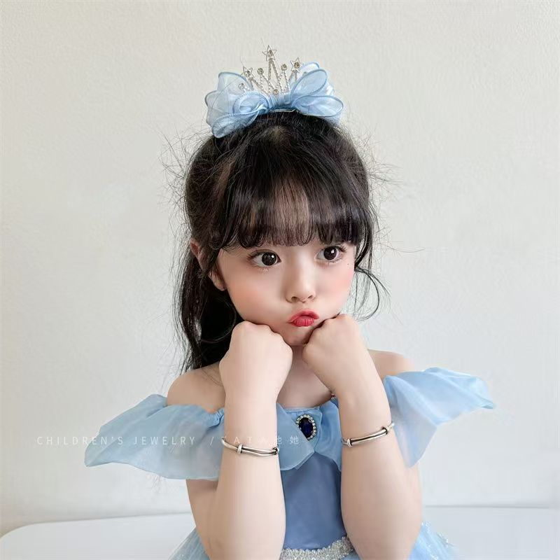 Princess Crown Bow Duckbill Clips Sweet Cute Girls Hair Side Clip Kids Headwear Birthday Party Present Photo Props Accessories