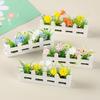 Mini Flower Bed Planter 1:12 Scale Miniature Wooden Fence Flower Pot Set Handcrafted Picket Fencing Planters for Doll Houses Garden Village