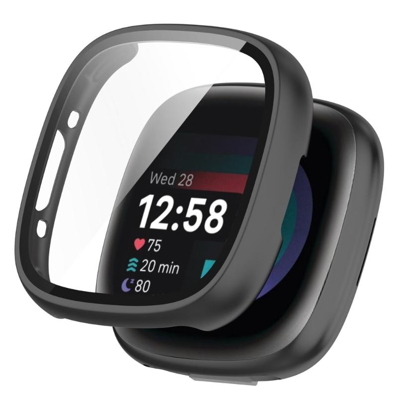 Displayschutzhülle Vollständige Abdeckung PC Schutzhülle Waschbare Bumper-Schale Skin für Sense2/Versa4 Smartwatch