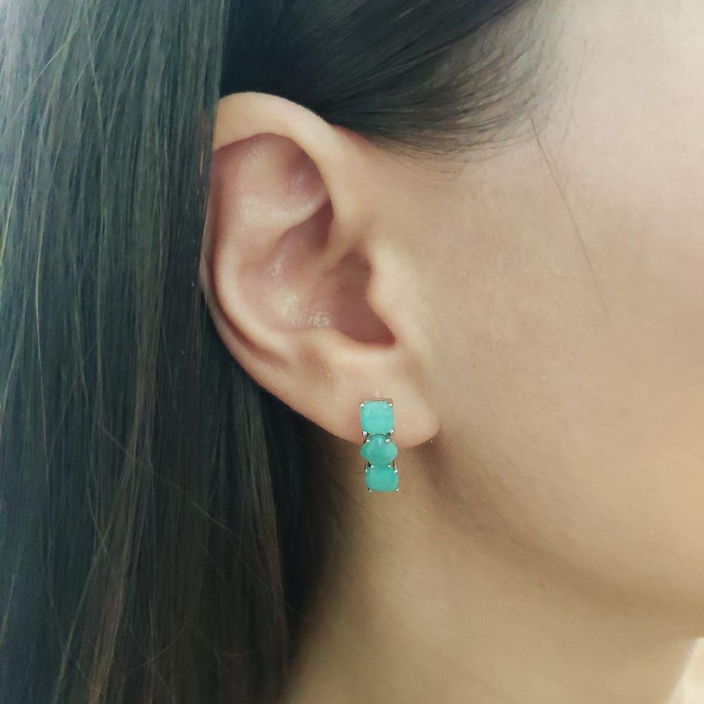 Orecchini in argento con smeraldo naturale 3,24 ct (2146940)