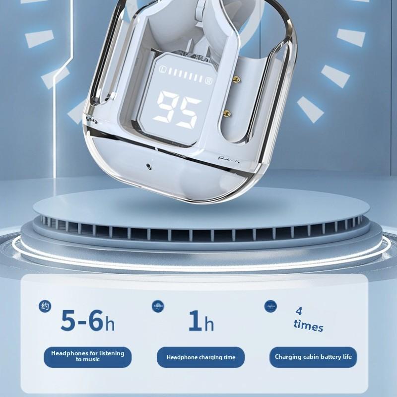 New Sports Bluetooth Headset In-ear Digital Display Long Life Transparent