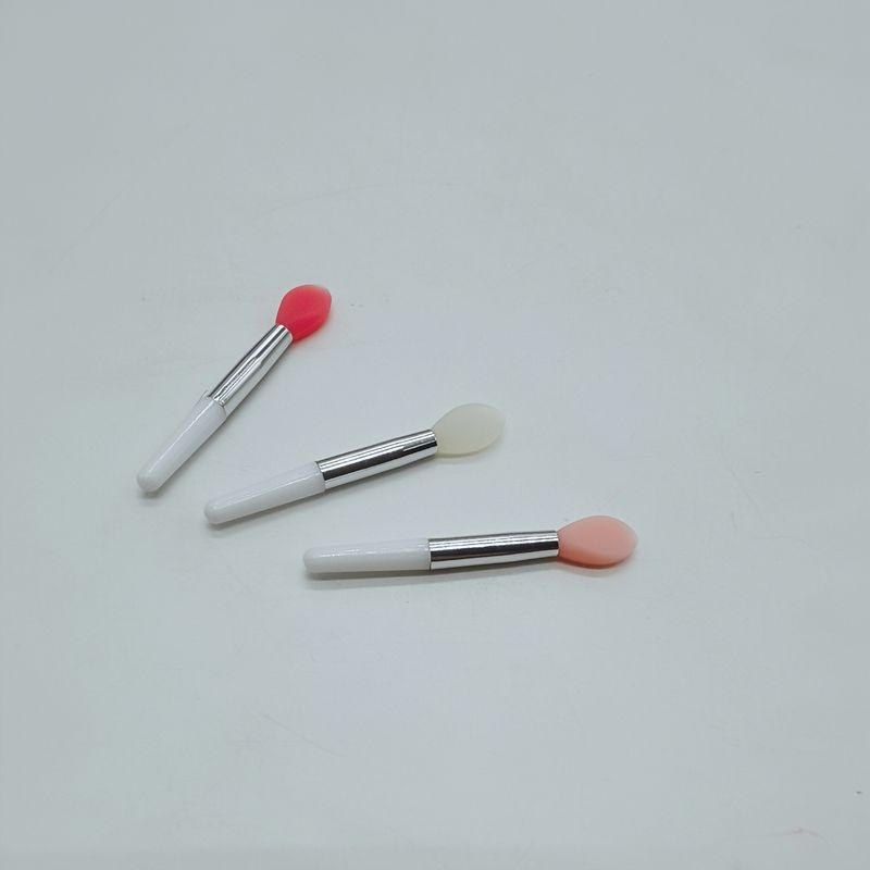 

Mysp Silicone Lip Brush Smudges Lipstick Mini Lip Balm Brush Portable Three white handle silicone lip brush