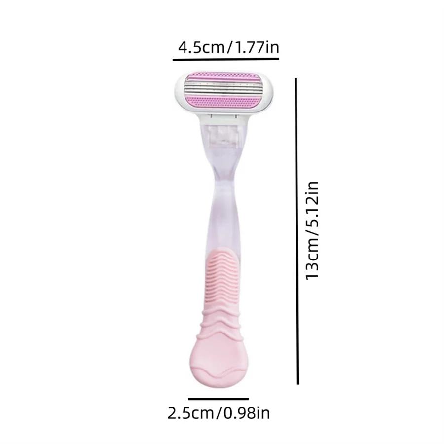 1 Handle With 4 Blades Women Safety Razor Blades Face/Leg/Armpit/Bikini Beauty Hair Removal Shaving Compatible Hair Shaver
