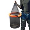 Floating Fish Basket Foldable Live Caught Net Portable Floating Mesh Basket With Drawstring For Crayfish Catfish Lures Storage
