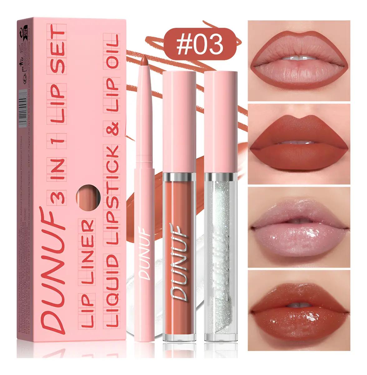 Dunuf Set: Matte Gloss Lip Oil Pencil