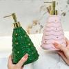 750ml Soap Dispenser Creative Christmas Tree Lotion Ceramic Bottle Household Toilet Press Shampoo Separate Bottle  Cup Dispenser