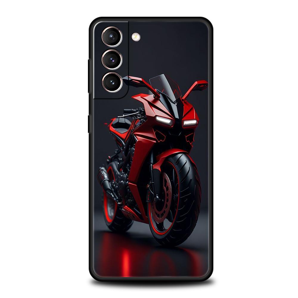 Motorcycle Case for Samsung Galaxy S24 S23 S22 S20 S21 FE Ultra S24 S23 S10 S10E S9 S8 Plus 5G Silicone Phone Cover Capas Fundas
