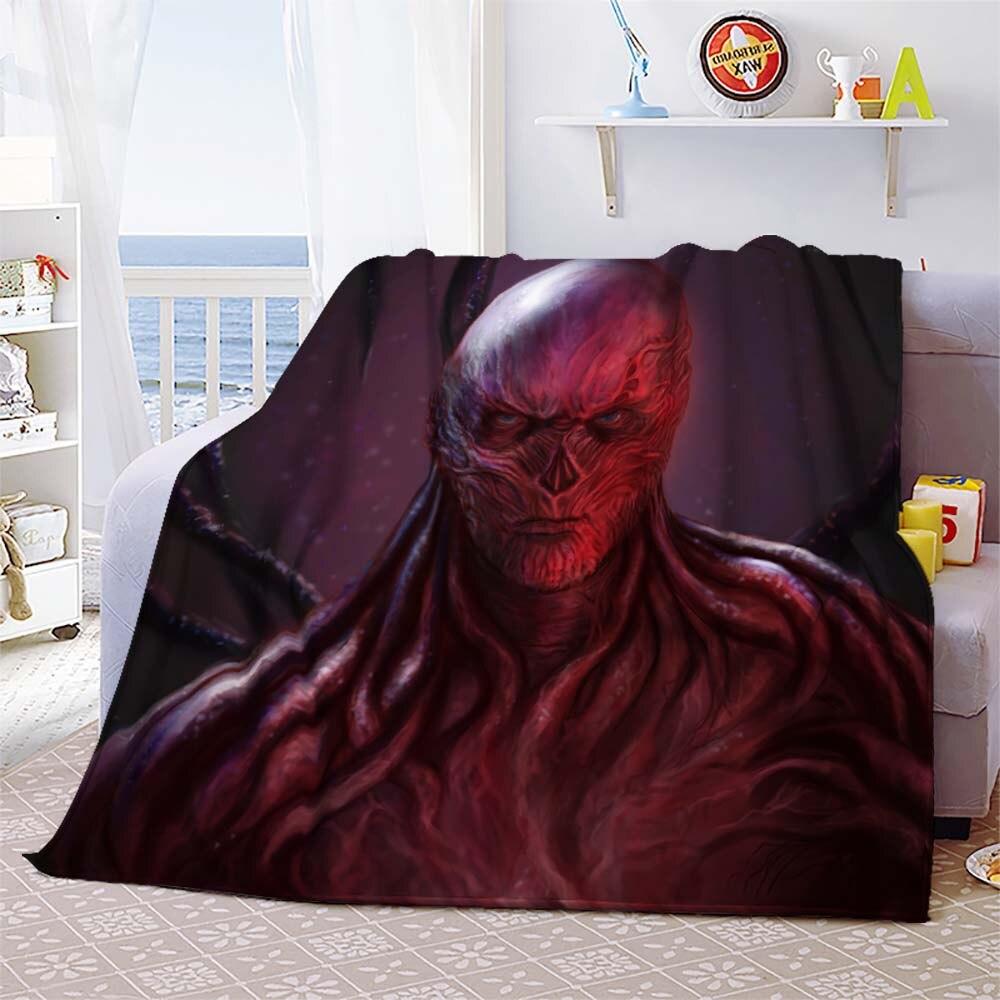 Vecna Stranger Things Mind Flayer Demogorgon Throw Blanket Cover Flannel Beds Sofa Bed Sheet Soft Bedding Room Decor Fans Gift