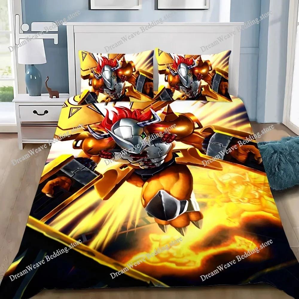 Neues Digimon Bettwäscheset Einzelbett Twin Full Queen King Size Bettwäscheset Erwachsener Kind Schlafzimmer Bettbezug-Sets 3D-Druck Anime Bettlaken-Set