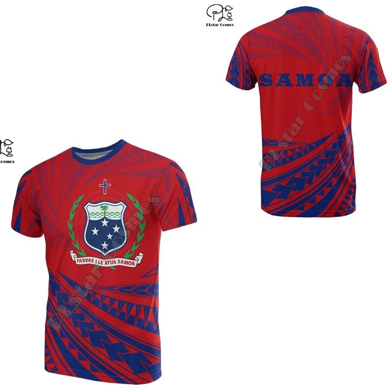 Polynesian 3D Printing Vintage Polynesian Island Samoa Tattoo Tribal Flag Men