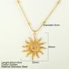 Stainless Steel Pendant Necklace for Women Spring buckle chain Sun Pendants women's Stainless Steel Zircon Birthday Gift trend